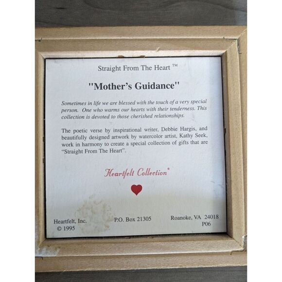 Small Vintage Frame Mother's Guidance Gift Heartfelt Collection Framed 1995 - Picture 5 of 6